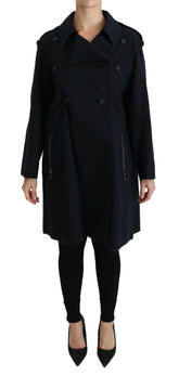 Dolce & Gabbana Coat Blue Cotton Women Trench Jacket -   -  Dolce & Gabbana.